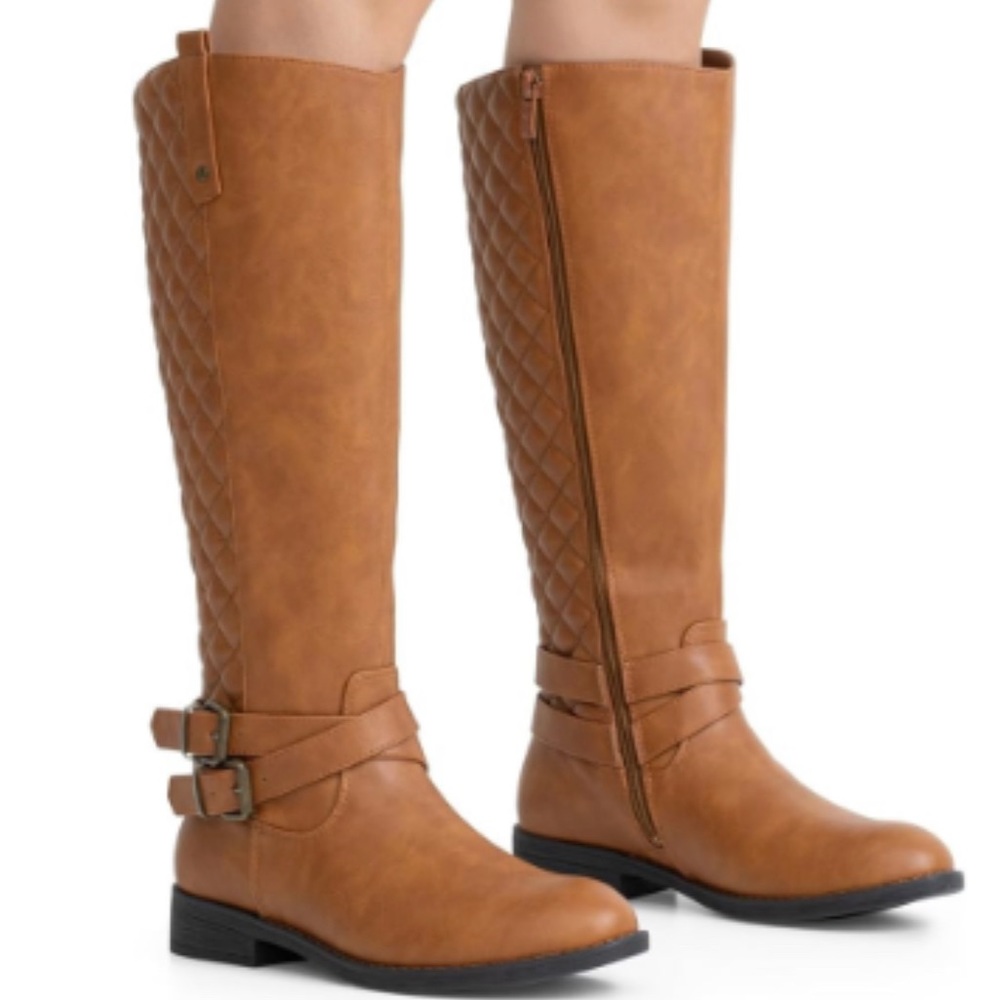 Quilted Knee High Riding Boots - Picture 7 of 8